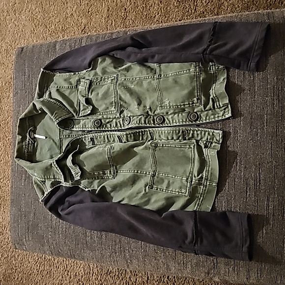 Free People Army Green Jacket/Blazer, Size Medium - Picture 4 of 10